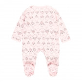 Salopetă din bumbac pentru bebeluși, de culoare roz Boboli 276646 2