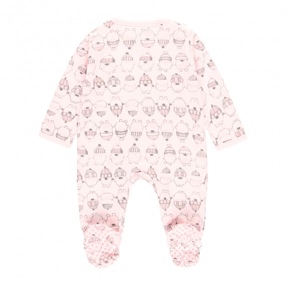 Salopetă din bumbac pentru bebeluși, de culoare roz Boboli 276646 2