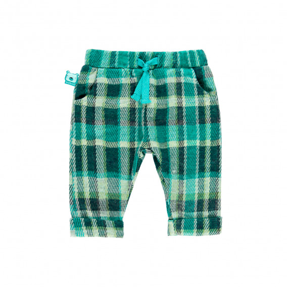Pantaloni pentru bebeluși în carouri, verzi Boboli 276713 