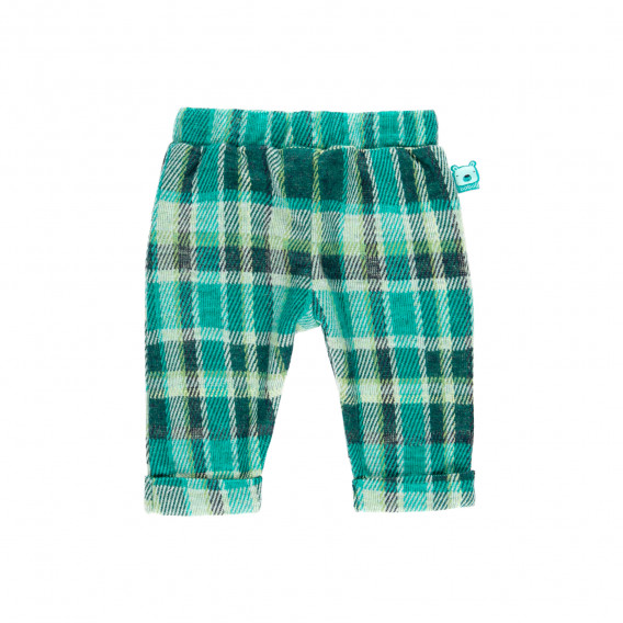 Pantaloni pentru bebeluși în carouri, verzi Boboli 276714 2