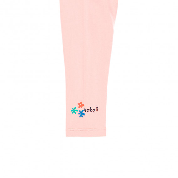 Colanți din bumbac cu logo-ul mărcii, culoarea roz Boboli 276881 3