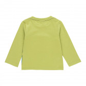Bluză din bumbac, cu aplicatie de paiete, verde Boboli 276916 2