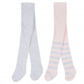 Set de două perechi ciorapi pentru bebeluși, dungi gri și roz Cool club 277104 