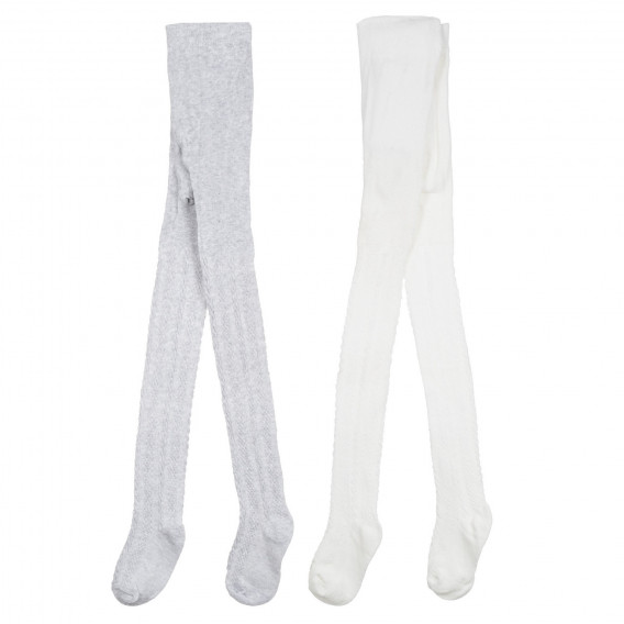 Set de doi ciorapi cu tricot pentru bebeluș, gri și alb Cool club 277163 