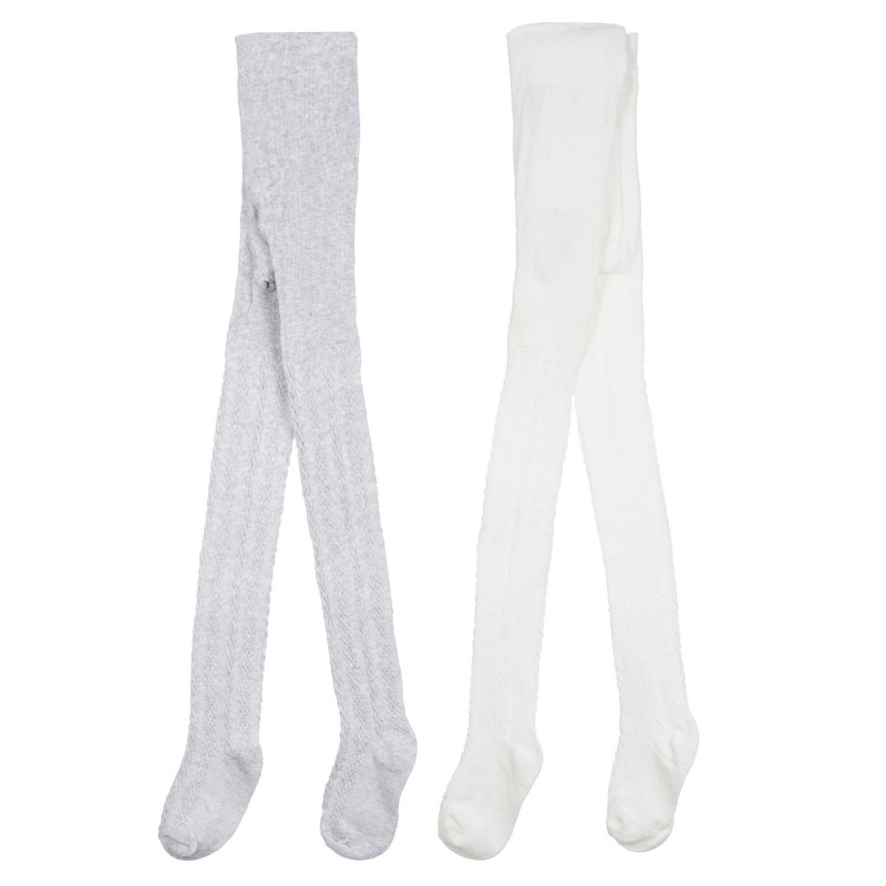Set de doi ciorapi cu tricot pentru bebeluș, gri și alb  277163