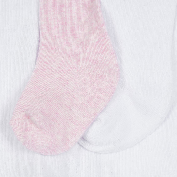 Set de doi ciorapi pentru bebeluși, roz și alb Cool club 277170 3