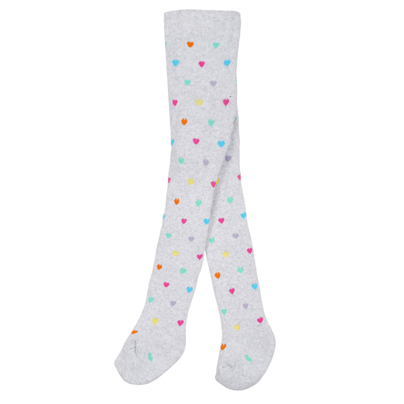 Ciorapi cu imprimeu de inimi multicolore pentru bebeluși, gri  277190