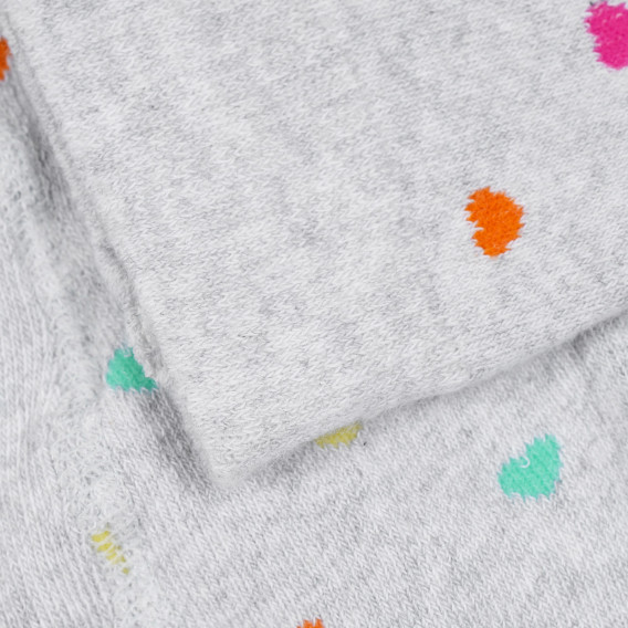 Ciorapi cu imprimeu de inimi multicolore pentru bebeluși, gri Cool club 277191 2