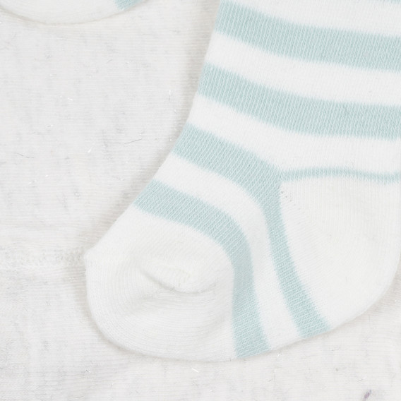 Set de două perechi ciorapi pentru bebeluș, alb și mentă Cool club 277202 4