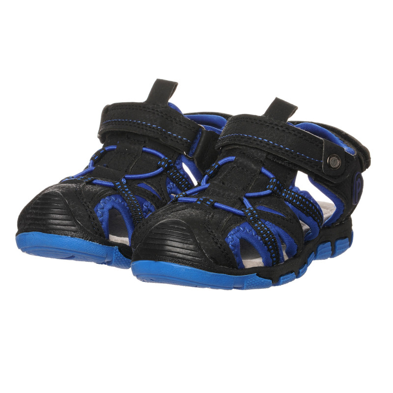 Sandale cu șireturi elastice, albastru cu negru  277289