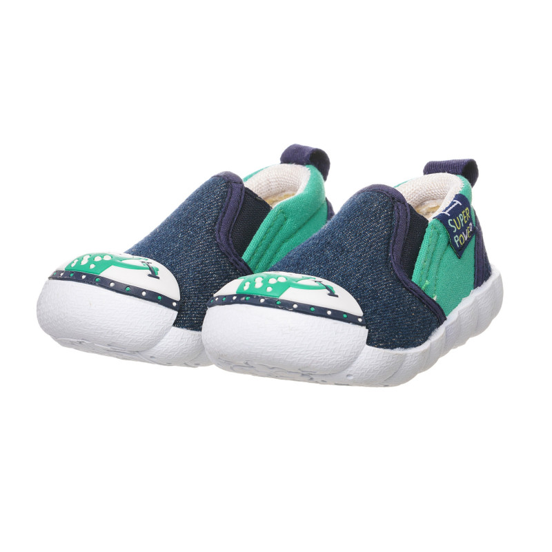Sneakers din material textil cu aplicație pentru bebeluș, albastru  277312
