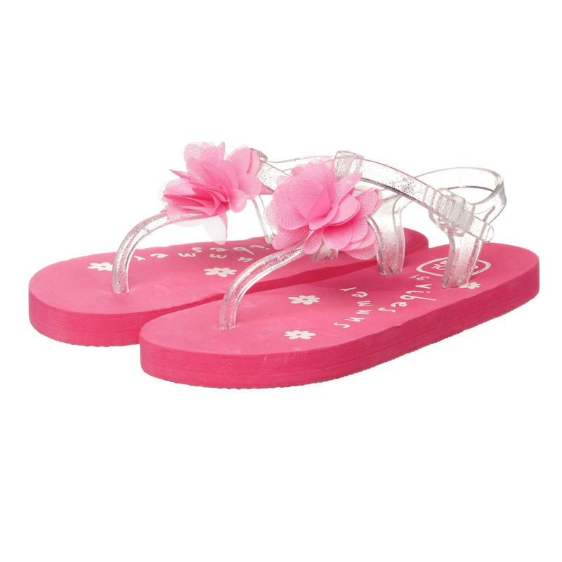 Sandale de cauciuc cu flori, roz  277372