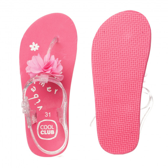 Sandale de cauciuc cu flori, roz Cool club 277374 3
