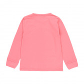 Bluză din bumbac cu panglici pe mâneci, roz Boboli 277612 2