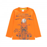 Bluză din bumbac cu imprimeu grafic, portocaliu Boboli 277828 