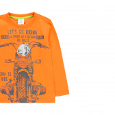 Bluză din bumbac cu imprimeu grafic, portocaliu Boboli 277830 3