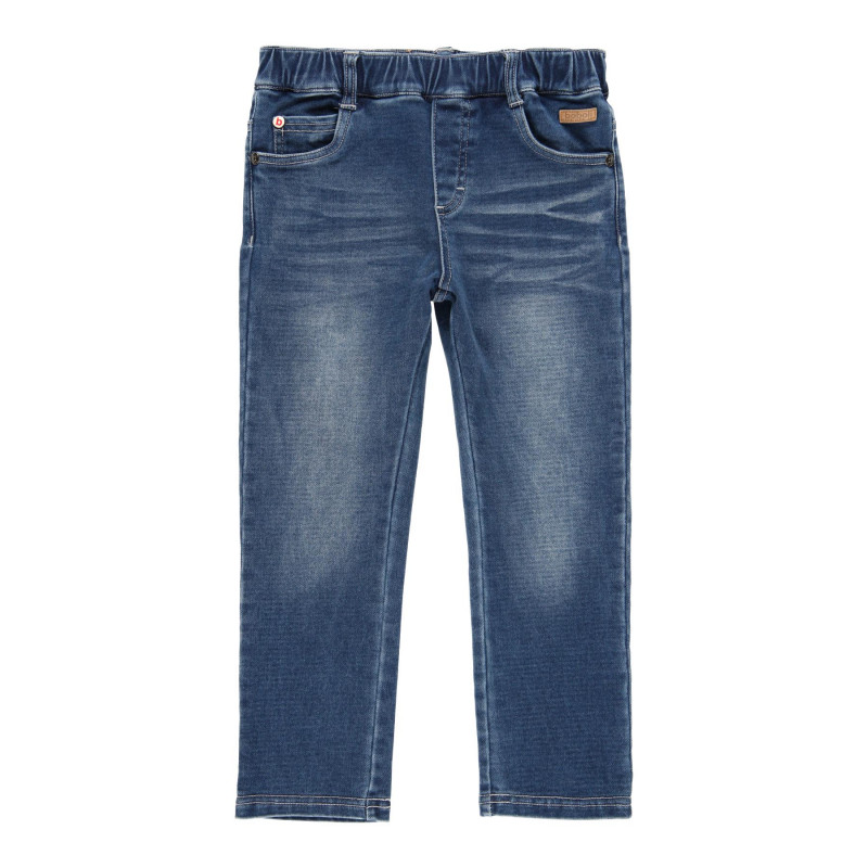 Jeans din bumbac cu talie elastică, albastru  277902