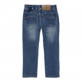 Jeans din bumbac cu talie elastică, albastru Boboli 277903 2