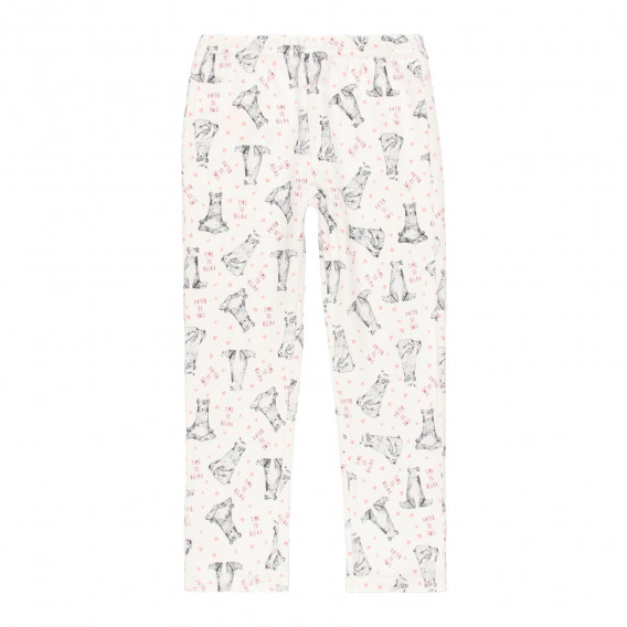 Pijamale din bumbac din două piese, albe Boboli 277933 6