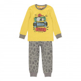 Pijamale din bumbac din două piese, galben cu gri Boboli 277940 
