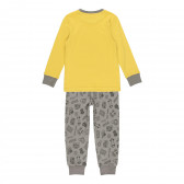 Pijamale din bumbac din două piese, galben cu gri Boboli 277941 2