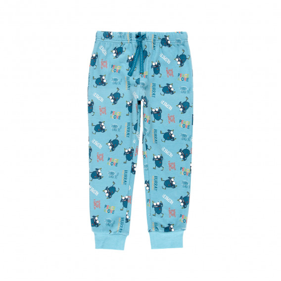Pijamale din bumbac din două piese, albastru Boboli 277956 4