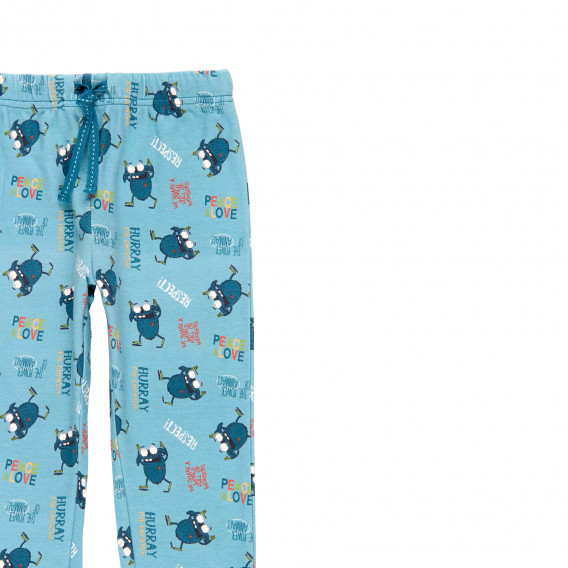 Pijamale din bumbac din două piese, albastru Boboli 277960 8