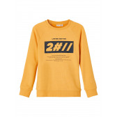 Bluză din bumbac cu mâneci lungi și imprimeu grafic, în galben Name it 278245 