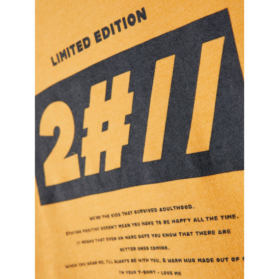 Bluză din bumbac cu mâneci lungi și imprimeu grafic, în galben Name it 278247 3