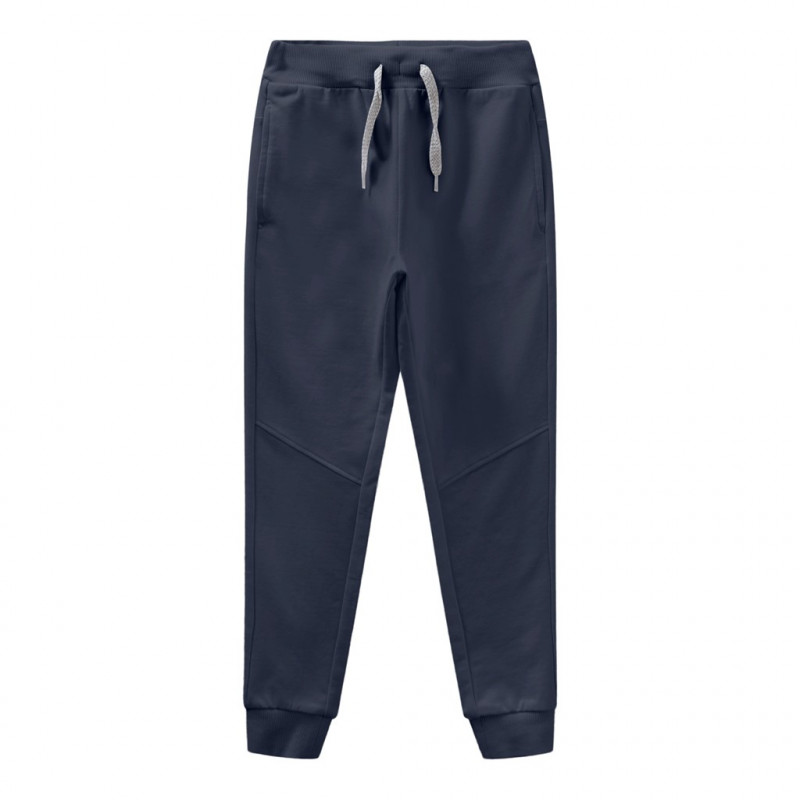 Pantaloni sport din bumbac organic, de culoare bleumarin  278575