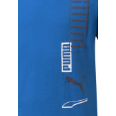 Tricou din bumbac cu sigla mărcii, culoare albastră Puma 278627 3