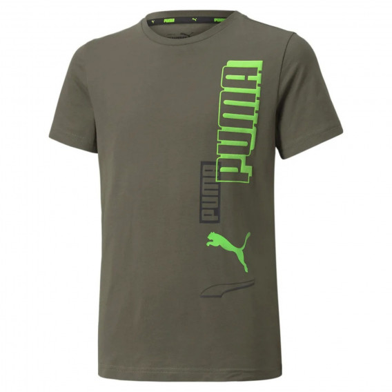 Tricou din bumbac cu sigla mărcii, culoare verde Puma 278628 