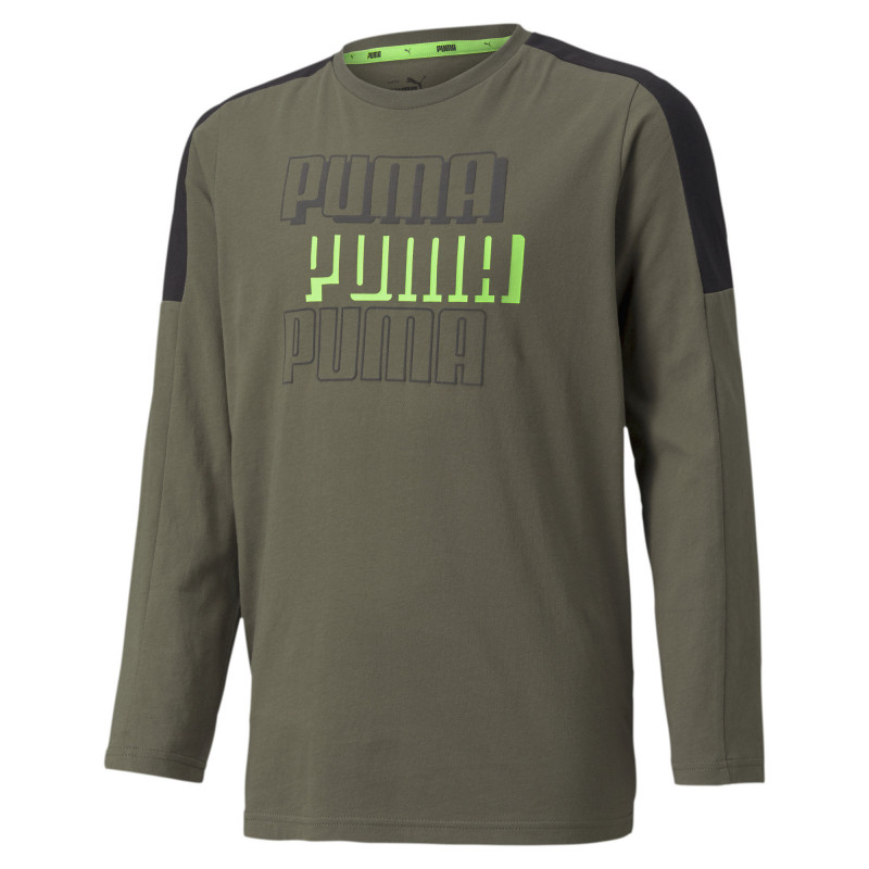 Bluză din bumbac cu mâneci lungi și logo, verde  278630