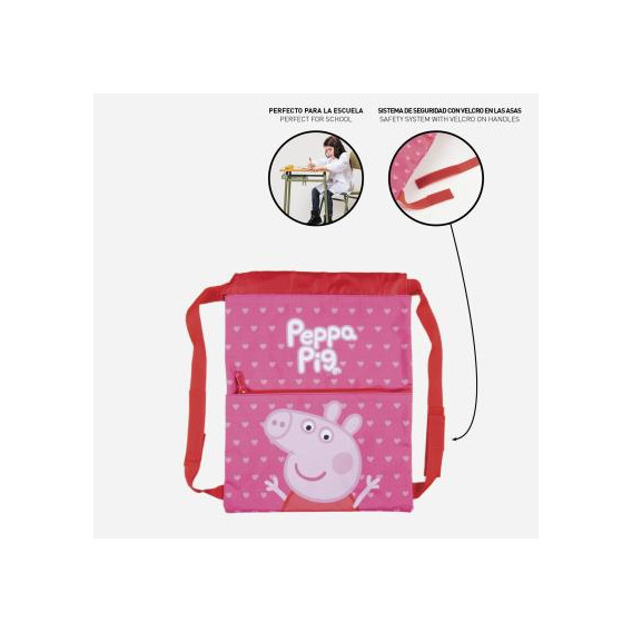 Rucsac în formă de sac cu Peppa Pig pentru fete, roz Peppa pig 278712 5