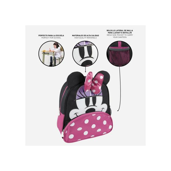 Rucsac cu aplicație Minnie Mouse pentru fete, negru Minnie Mouse 278720 5