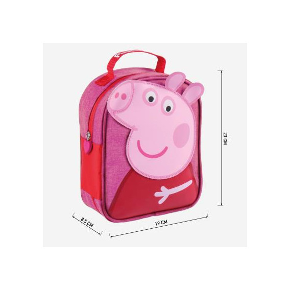 Borsetă de prânz cu aplicație Peppa Pig pentru fete, roz Peppa pig 278741 3