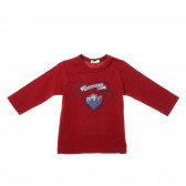 Bluză din bumbac cu mânecă lungă roșie cu imprimeu pentru fete Benetton - Kidso.ro Bluză din bumbac cu mânecă lungă roșie cu imprimeu pentru fete Benetton 27905