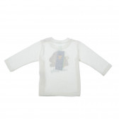 Bluză albă cu mânecă lungă cu aplicație iepuraș pentru copii Benetton 27936 2