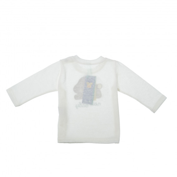 Bluză albă cu mânecă lungă cu aplicație iepuraș pentru copii Benetton 27936 2