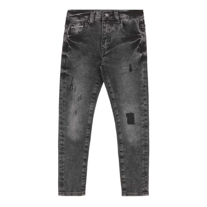 Jeans cu efect decolorat, gri  279417