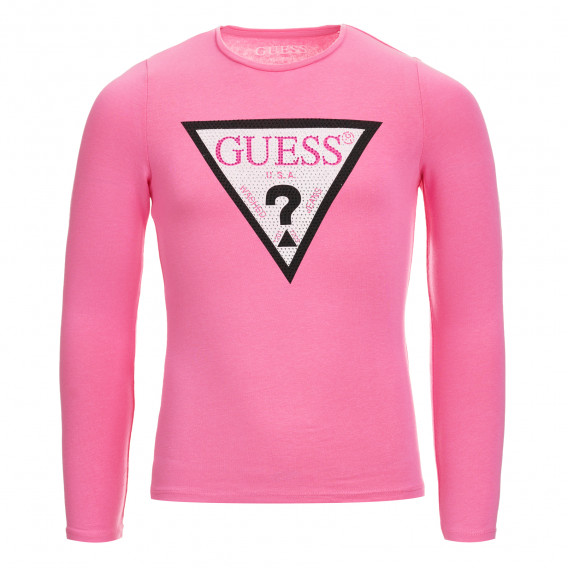 Bluză cu detalii strălucitoare, roz Guess 279441 