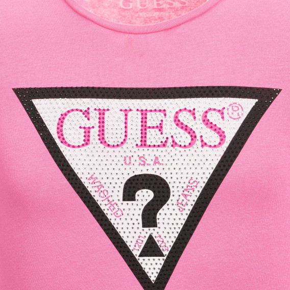 Bluză cu detalii strălucitoare, roz Guess 279442 2