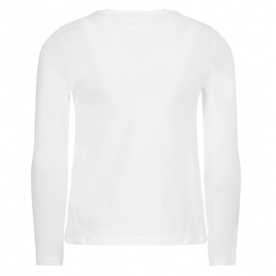 Bluză cu mânecă lungă cu imprimeu de inimă și paiete, albă DESIGUAL 279466 3