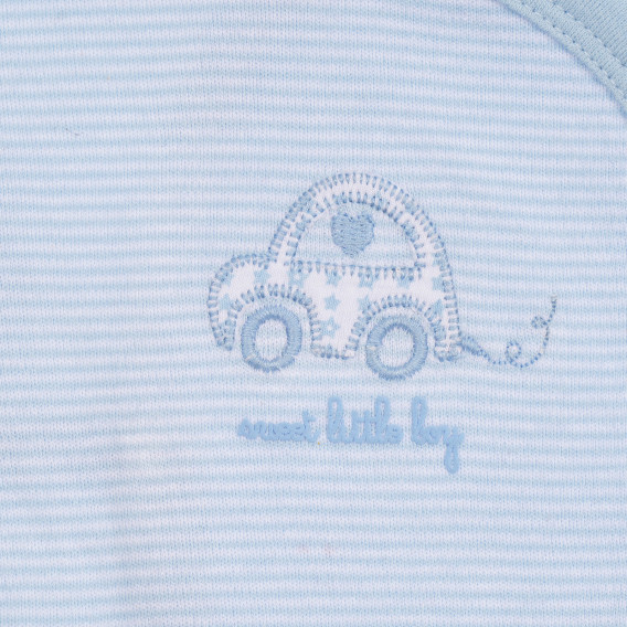 Body cu mâneci lungi în dungi albastre cu imprimeu pentru bebeluși Cool club 279575 2