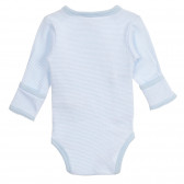 Body cu mâneci lungi în dungi albastre cu imprimeu pentru bebeluși Cool club 279577 4