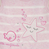 Set de salopetă și bluză, alb cu roz, pentru bebeluși Cool club 279764 2