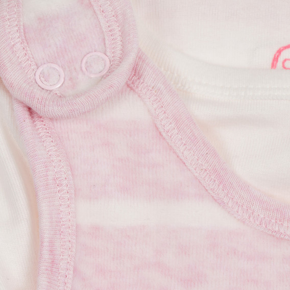 Set de salopetă și bluză, alb cu roz, pentru bebeluși Cool club 279765 3