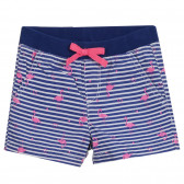Pantaloni scurți Cool Club în dungi albe și albastre, cu imprimeu flamingo Cool club 280042 