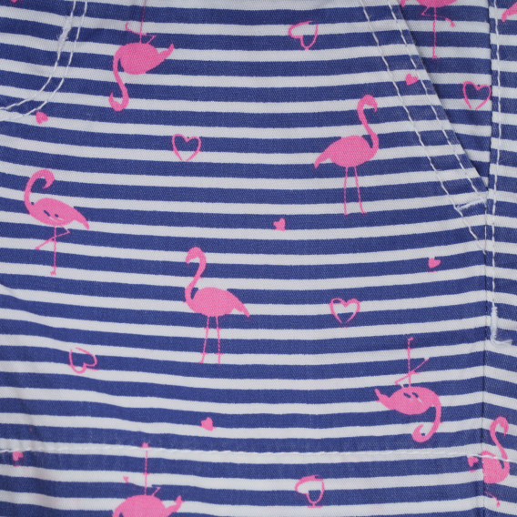Pantaloni scurți Cool Club în dungi albe și albastre, cu imprimeu flamingo Cool club 280044 3