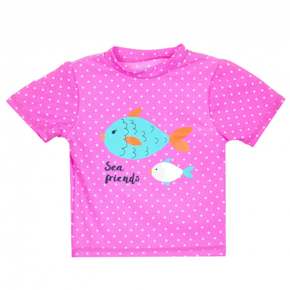 Costum de baie - tricou cu imprimeu cu buline și pești Cool club 280090 